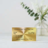 ブラシをかけられた金ゴールドの金属の名刺 名刺 (スタンド正面)