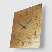 ブラシをかけられた金ゴールドの金属一見の柱時計 スクエア壁時計 (傾斜)