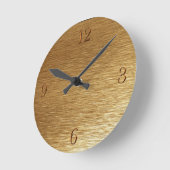 ブラシをかけられた金ゴールドの金属一見の柱時計 ラウンド壁時計 (傾斜)