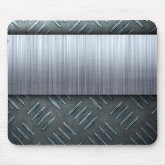 ブラシをかけられた金属のダイヤモンドのプレートのテンプレート マウスパッド (正面)