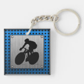 ブラシをかけられた金属の一見のサイクリング キーホルダー (裏面)