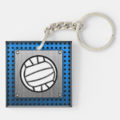 ブラシをかけられた金属の一見のバレーボール キーホルダー (裏面)