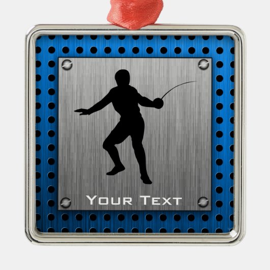 ブラシをかけられた金属の一見のフェンシングのシルエット メタルオーナメント (正面)