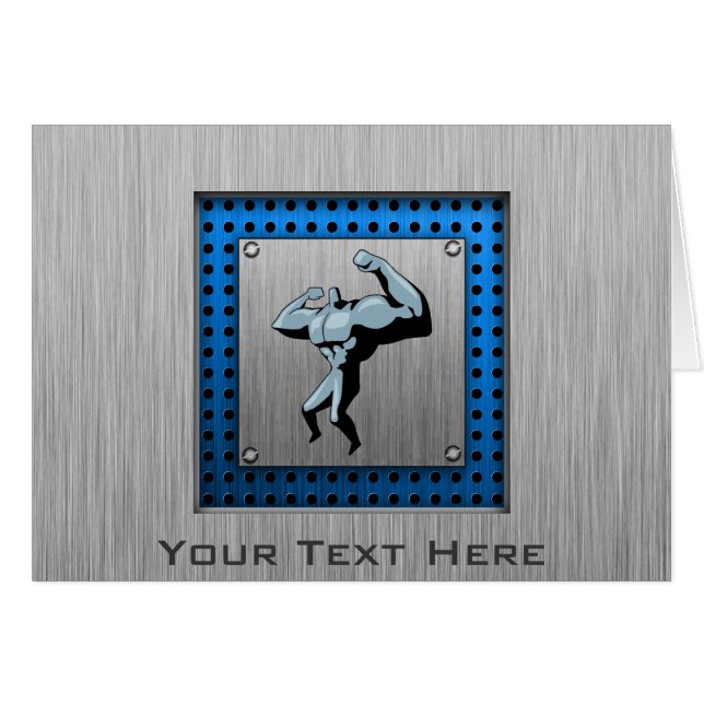 ブラシをかけられた金属の一見のボディービルダー (正面横)