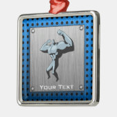 ブラシをかけられた金属の一見のボディービルダー メタルオーナメント (左)