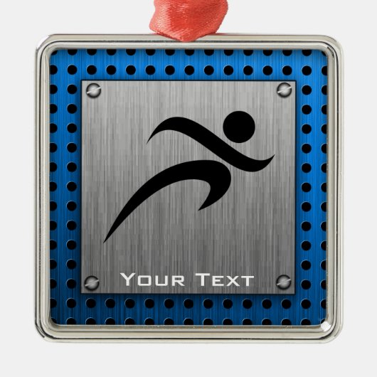 ブラシをかけられた金属の一見のランニング メタルオーナメント (正面)