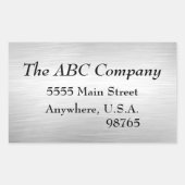 ブラシをかけられた金属の一見の宛名ラベルのステッカー 長方形シール (正面)