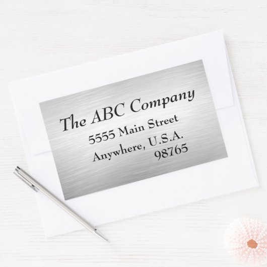 ブラシをかけられた金属の一見の宛名ラベルのステッカー 長方形シール (封筒)