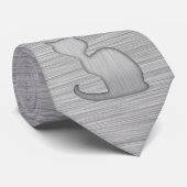 ブラシをかけられた金属の一見猫 ネクタイ (ロール)