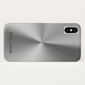 ブラシをかけられた金属の名前入りな名前 Case-Mate iPhoneケース (裏面(横))