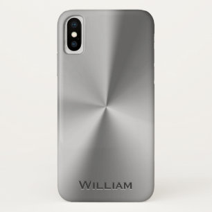 ブラシをかけられた金属の名前入りな名前 iPhone X ケース