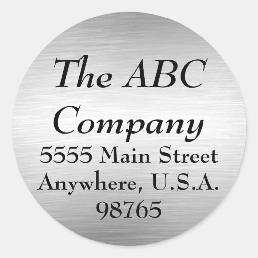ブラシをかけられた金属の宛名ラベルのステッカー ラウンドシール (正面)