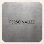 ブラシをかけられた金属の質 スクエアペーパーコースター (正面)