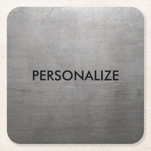 ブラシをかけられた金属の質 スクエアペーパーコースター (正面)