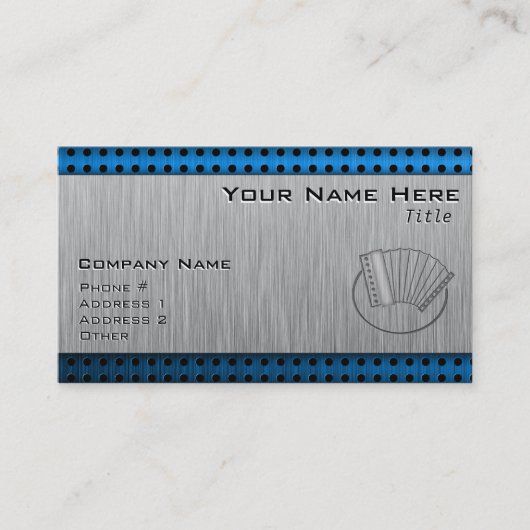 ブラシをかけられた金属一見のアコーディオン 名刺 (正面)