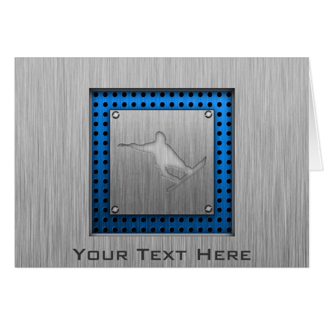 ブラシをかけられた金属一見のスノーボード (正面横)