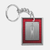 ブラシをかけられた金属一見のスーツ キーホルダー (正面左)