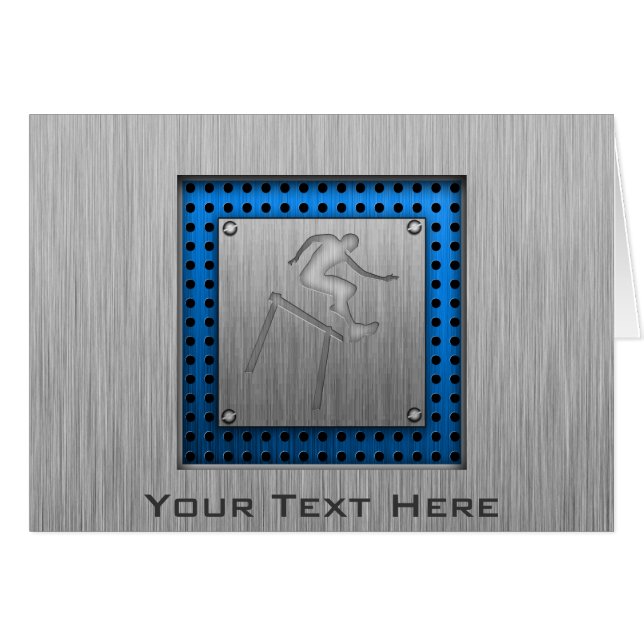 ブラシをかけられた金属一見のハードル選手 (正面横)