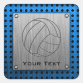 ブラシをかけられた金属一見のバレーボール スクエアシール (正面)