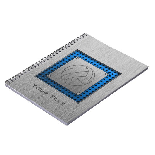 ブラシをかけられた金属一見のバレーボール ノートブック (左側)