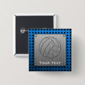 ブラシをかけられた金属一見のバレーボール 缶バッジ (正面&裏面)