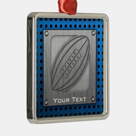 ブラシをかけられた金属一見のラグビー メタルオーナメント (右)