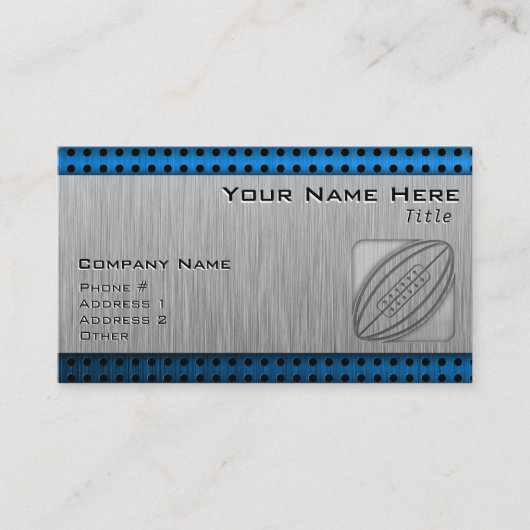 ブラシをかけられた金属一見のラグビー 名刺 (正面)