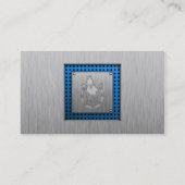 ブラシをかけられた金属一見のロデオ 名刺 (裏面)