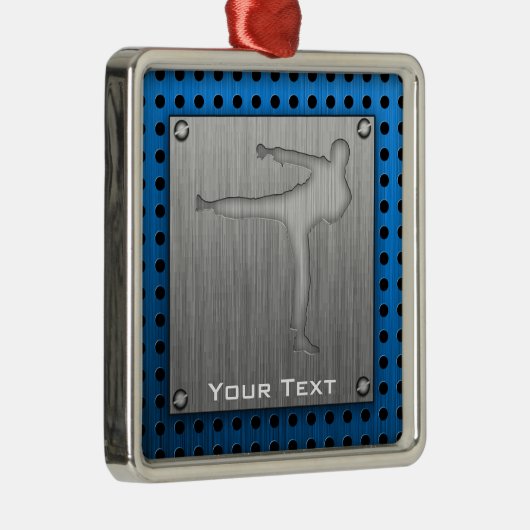 ブラシをかけられた金属一見の武道 メタルオーナメント (右)