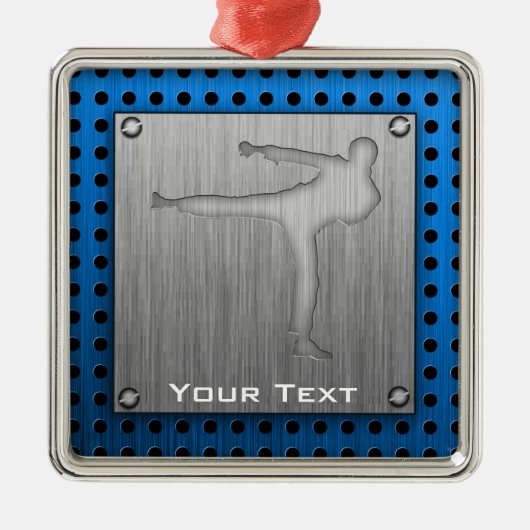 ブラシをかけられた金属一見の武道 メタルオーナメント (正面)