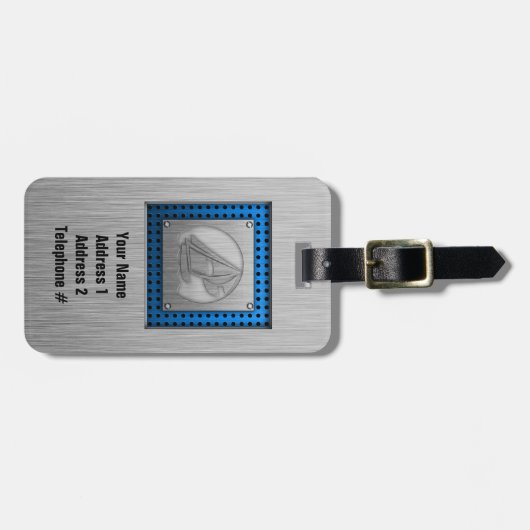 ブラシをかけられた金属一見の航行 ラゲッジタグ (正面横)