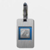 ブラシをかけられた金属一見の航行 ラゲッジタグ (裏面縦)