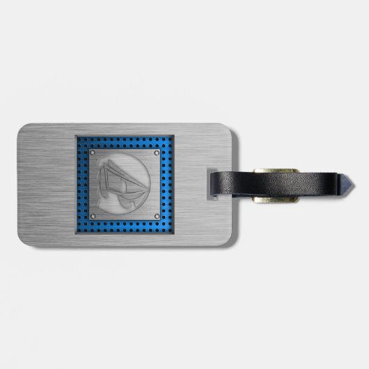 ブラシをかけられた金属一見の航行 ラゲッジタグ (裏面横)