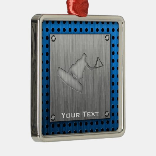 ブラシをかけられた金属一見のWakeboarder メタルオーナメント (右)