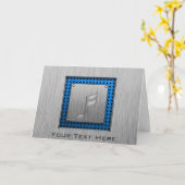 ブラシをかけられた金属一見音楽ノート カード (黄色い花)