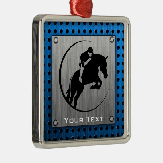 ブラシをかけられた金属一見; 青い騎手 メタルオーナメント (右)