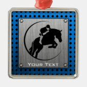 ブラシをかけられた金属一見; 青い騎手 メタルオーナメント (正面)