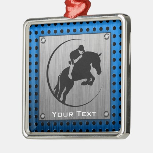 ブラシをかけられた金属一見; 青い騎手 メタルオーナメント (左)