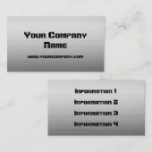 ブラシをかけられた金属板の名刺 名刺 (正面/裏面)