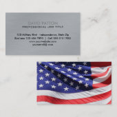 ブラシをかけられた金属米国の旗|の愛国心が強い軍隊 名刺 (正面/裏面)
