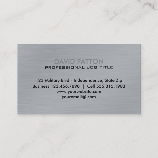 ブラシをかけられた金属米国の旗|の愛国心が強い軍隊 名刺 (正面)