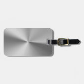 ブラシをかけられた金属 ラゲッジタグ (正面横)