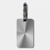 ブラシをかけられた金属 ラゲッジタグ (裏面縦)