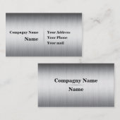 ブラシをかけられた金属 名刺 (正面/裏面)