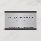 ブラシをかけられた銀製の金属および黒いボーダー 名刺 (正面)