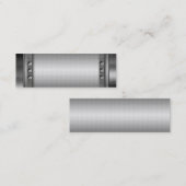 ブラシをかけられた銀製の金属の名刺 スキニー名刺 (正面/裏面)