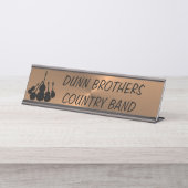 ブラシをかけられた銅 デスクネームプレート (正面)