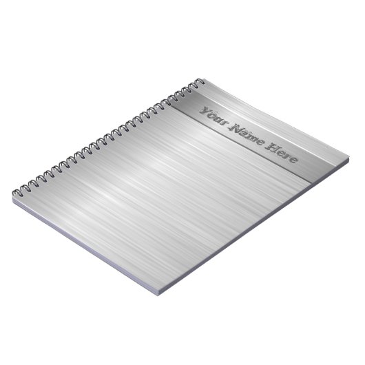 ブラシをかけられた鋼鉄効果-メモ帳 ノートブック (左側)