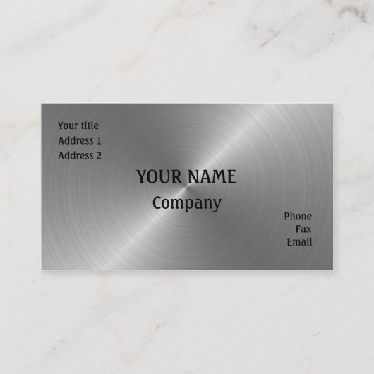 ブラシをかけられた鋼鉄 名刺 (正面)