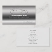 ブラシをかけられた鋼鉄- Sportscarの自動車 名刺 (正面/裏面)